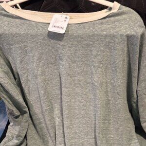Free People Sage Green short Sleeve Lounge Tee (Size M)